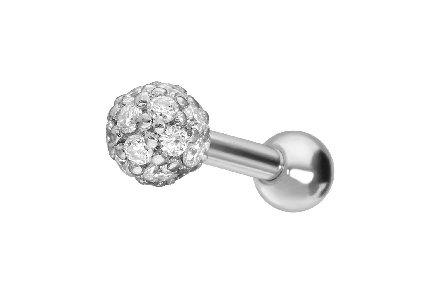14/18 Karat Gold Ohrpiercing MOISSANIT-KUGEL
